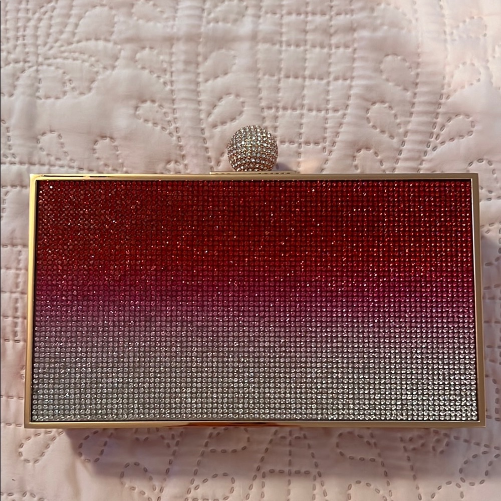 Elegant Red and Silver Clutch